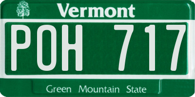 VT license plate POH717