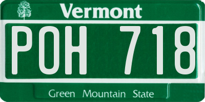 VT license plate POH718