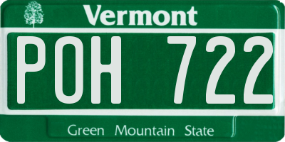 VT license plate POH722