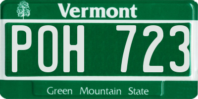 VT license plate POH723
