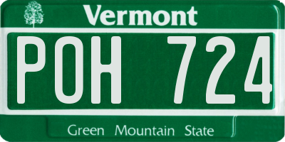 VT license plate POH724