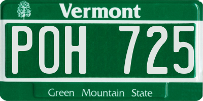 VT license plate POH725