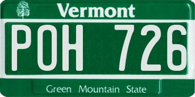 VT license plate POH726