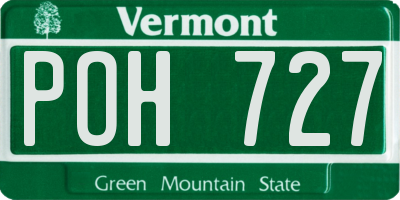VT license plate POH727