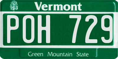 VT license plate POH729