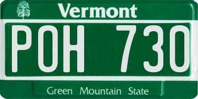 VT license plate POH730