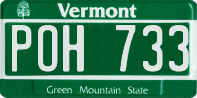 VT license plate POH733