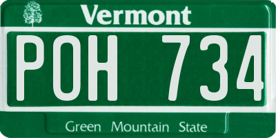 VT license plate POH734