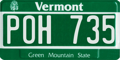 VT license plate POH735