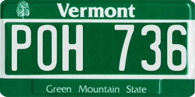 VT license plate POH736