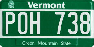 VT license plate POH738