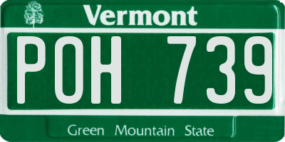 VT license plate POH739