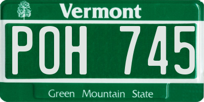 VT license plate POH745