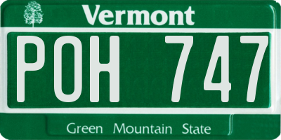VT license plate POH747