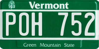 VT license plate POH752