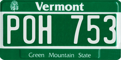 VT license plate POH753