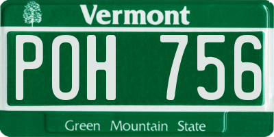 VT license plate POH756