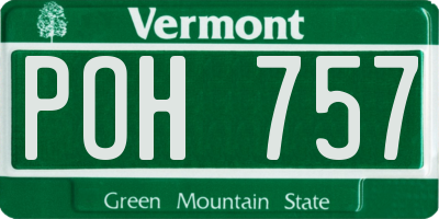 VT license plate POH757
