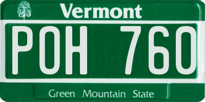 VT license plate POH760