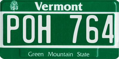 VT license plate POH764