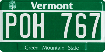 VT license plate POH767