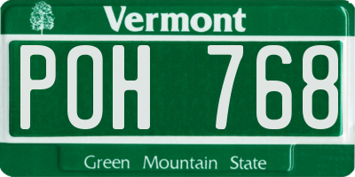 VT license plate POH768