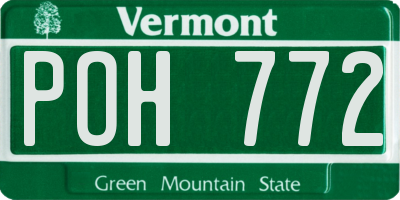 VT license plate POH772