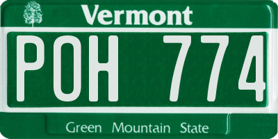 VT license plate POH774