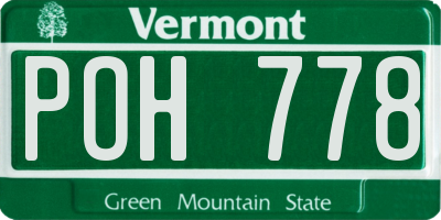 VT license plate POH778