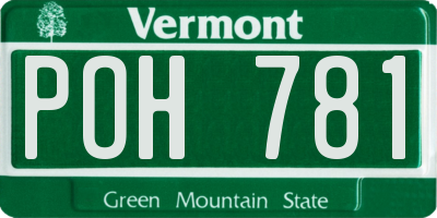 VT license plate POH781