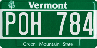 VT license plate POH784