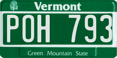 VT license plate POH793