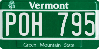 VT license plate POH795