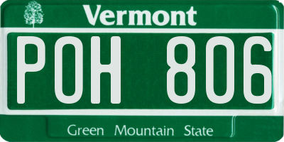 VT license plate POH806