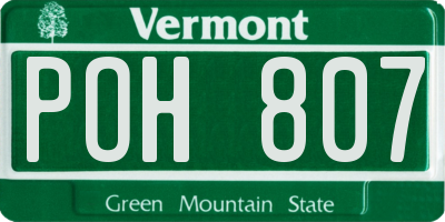 VT license plate POH807