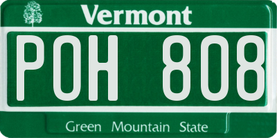 VT license plate POH808