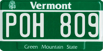 VT license plate POH809