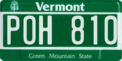 VT license plate POH810