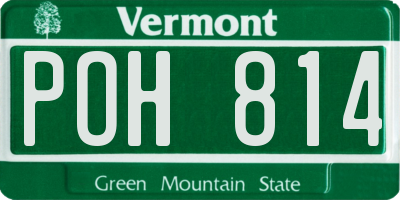 VT license plate POH814