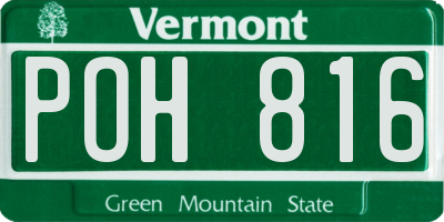 VT license plate POH816