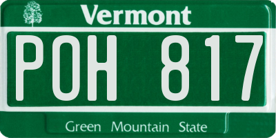 VT license plate POH817