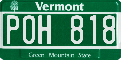 VT license plate POH818