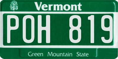 VT license plate POH819