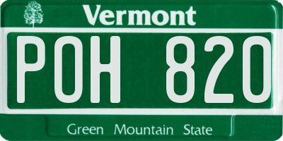 VT license plate POH820