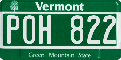 VT license plate POH822