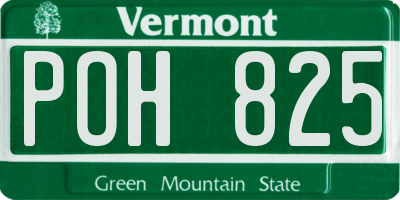 VT license plate POH825