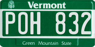 VT license plate POH832