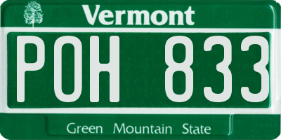 VT license plate POH833