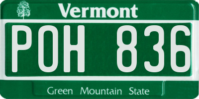 VT license plate POH836
