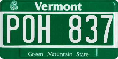 VT license plate POH837